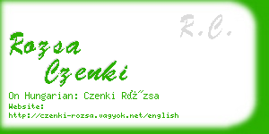 rozsa czenki business card